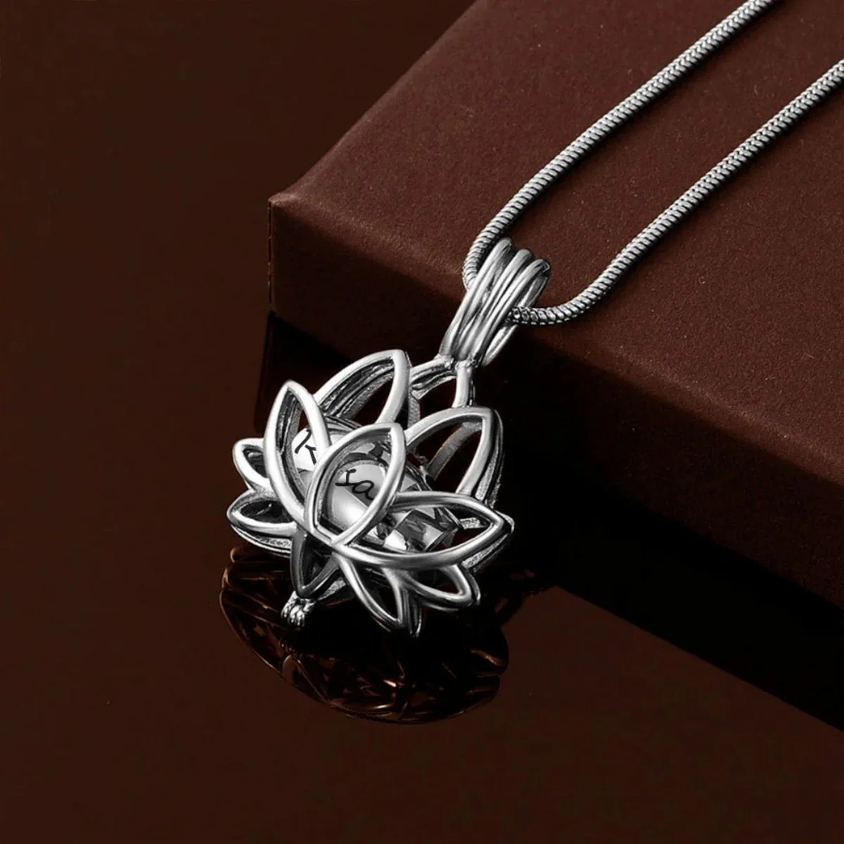 Personalized Lotus Flower with Mini Keepsake Urn Ashes Cremation Necklace Memorial Sympathy Gift for Loss of Loved One - Image 2