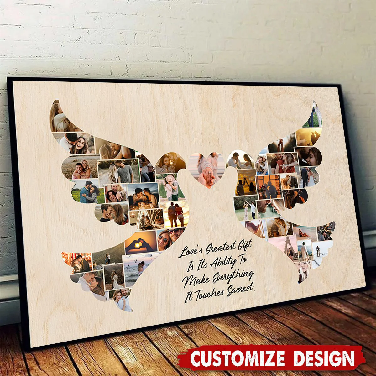 Personalized Love Birds Photo Collage Gift Ideas for Couple - Image 2