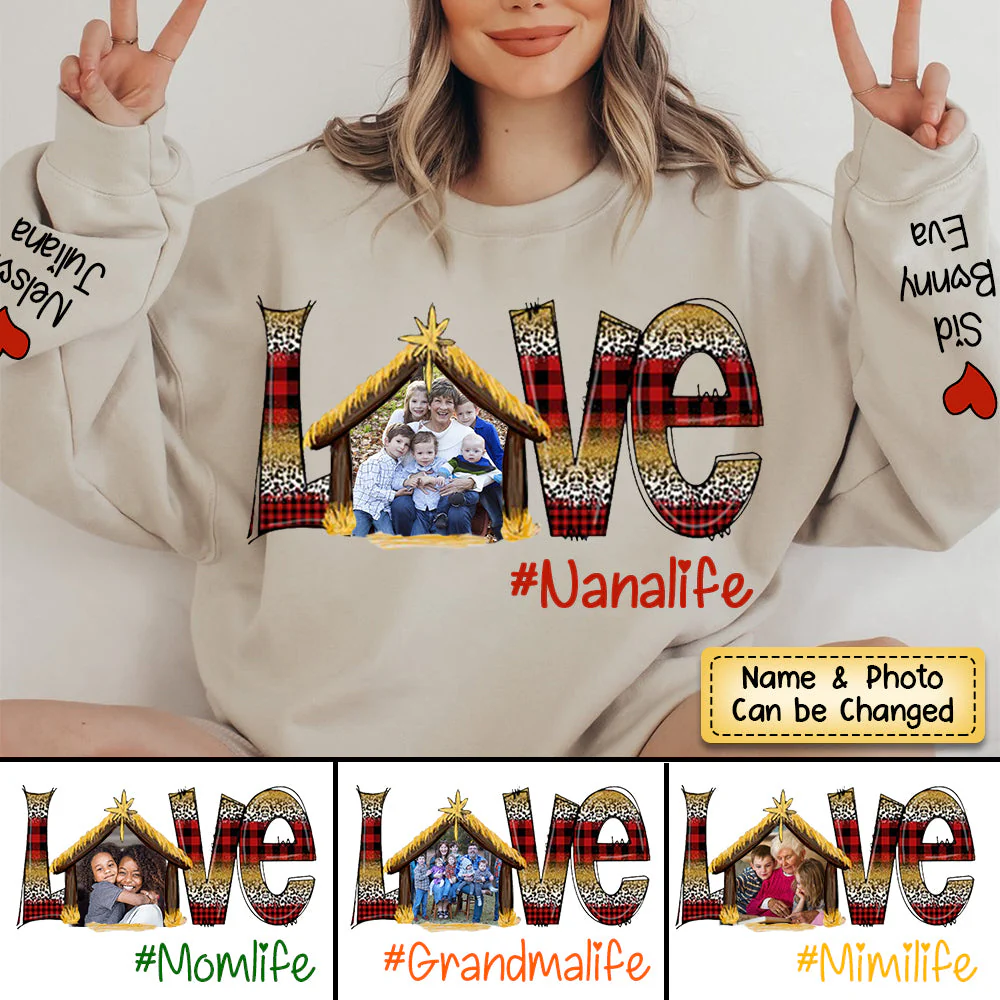 Personalized Love Grandma Life House Photo Christmas Sweatshirt - Image 2