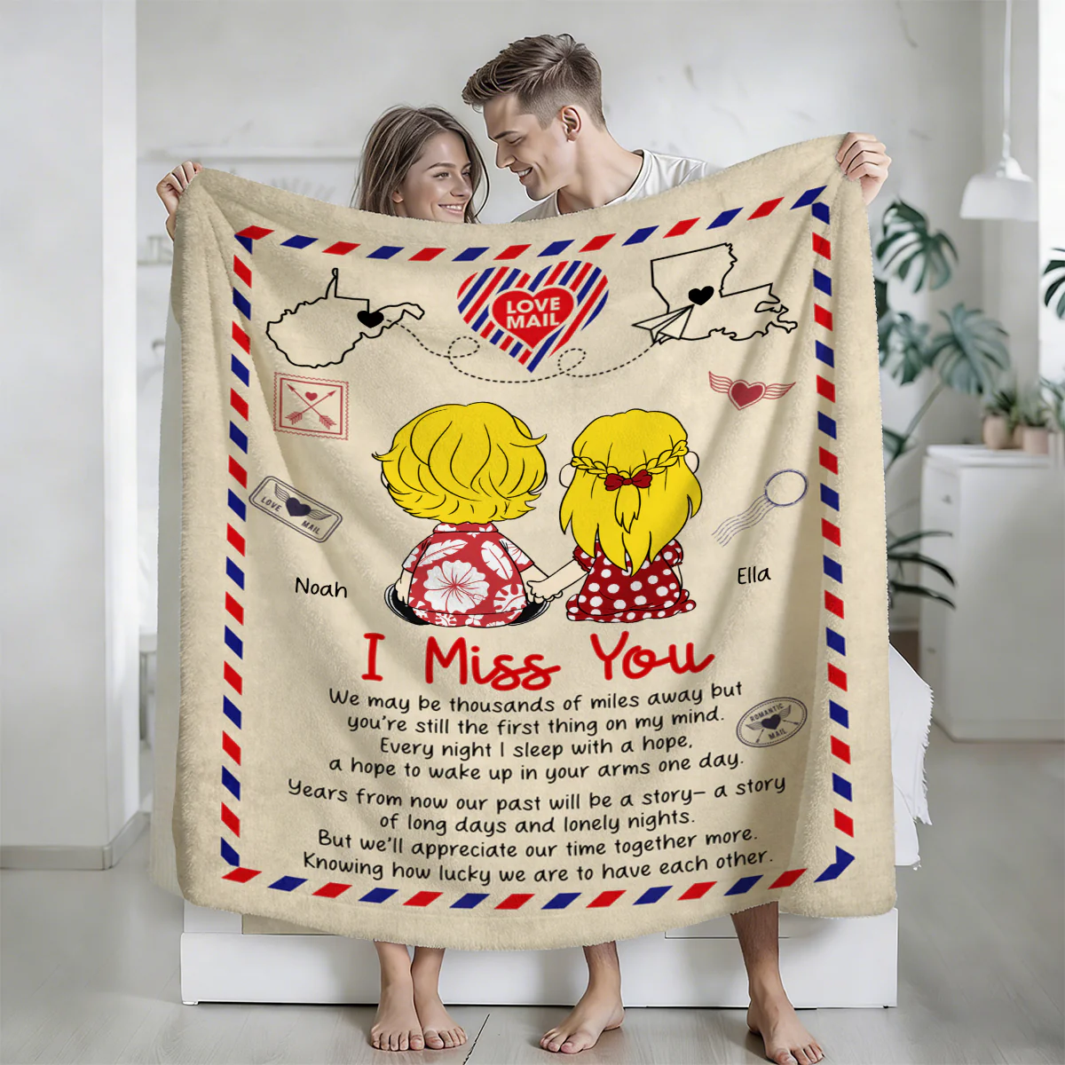 Personalized Love Mail Blanket Unique Valentine's Day Gifts for Couples - Image 4