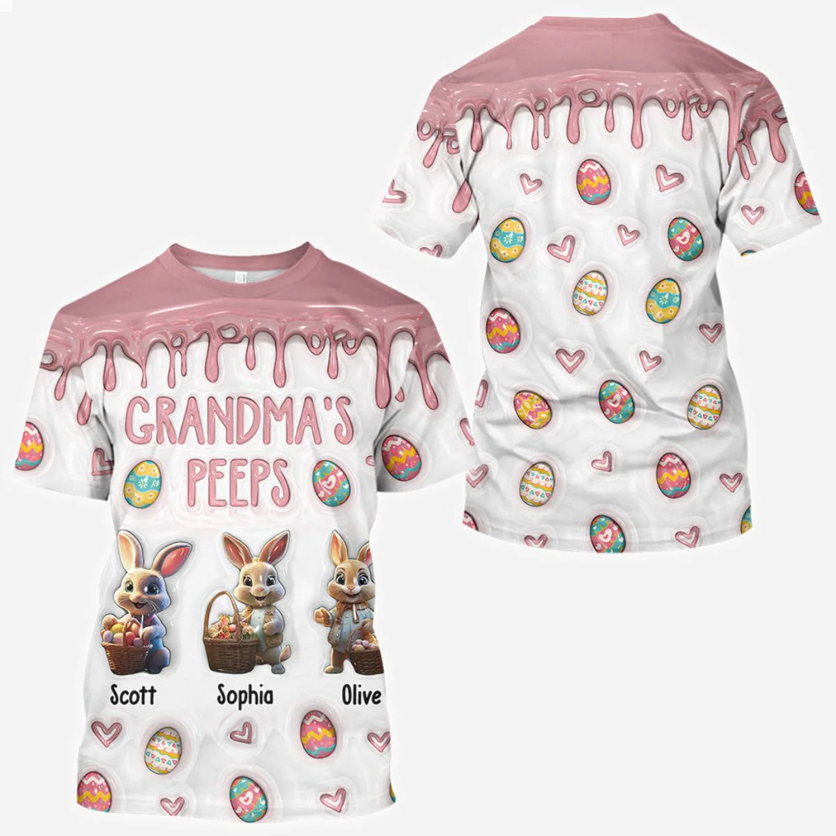 Personalized Love You Grandma All-Over Print T-Shirt - Image 2