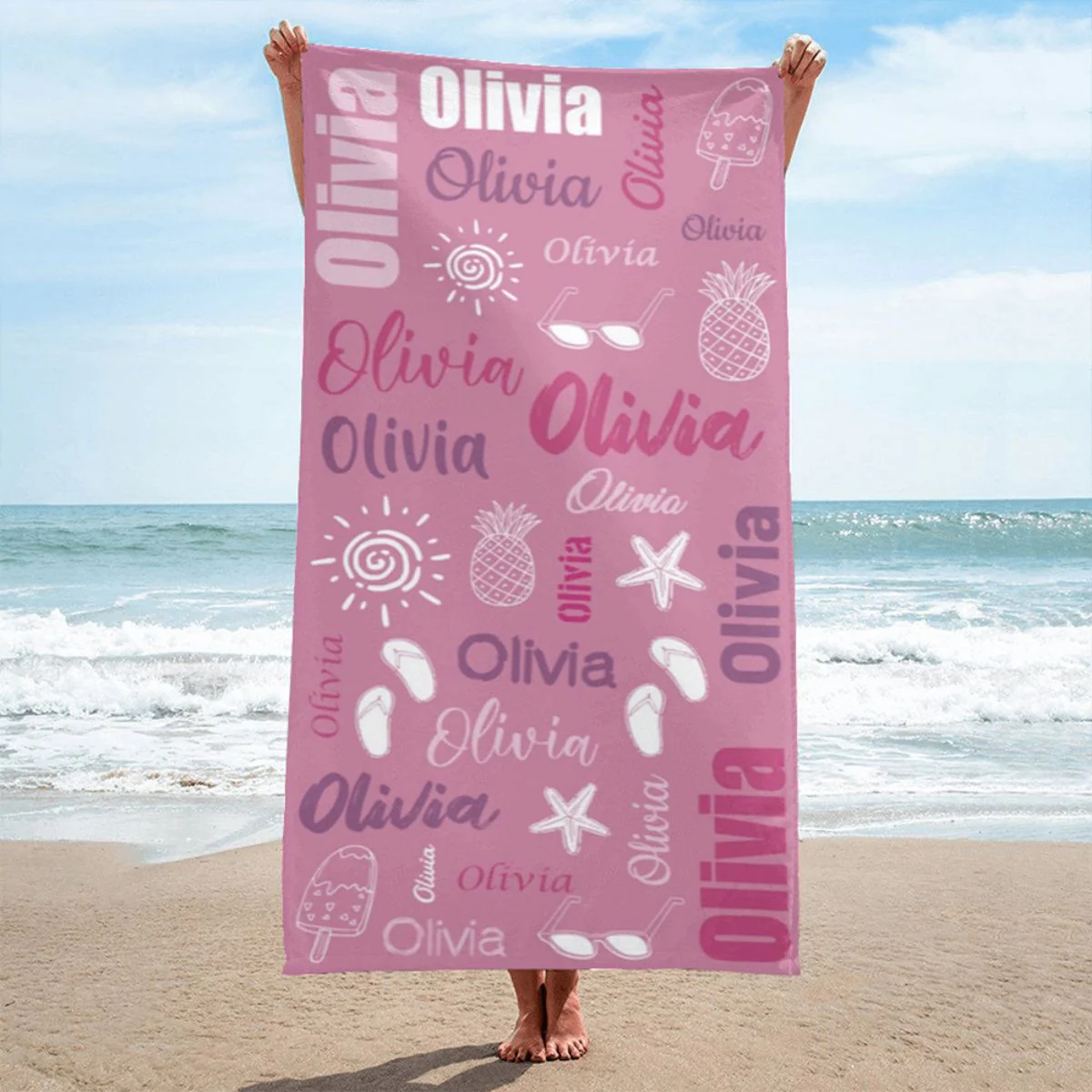 Personalized Lovely Summer & Beach Towel - Image 7