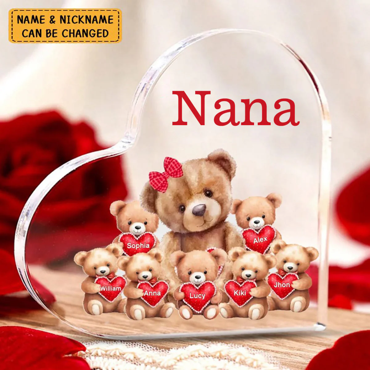 Personalized Mama Bear With Little Kids Acrylic Plaque - Image 3