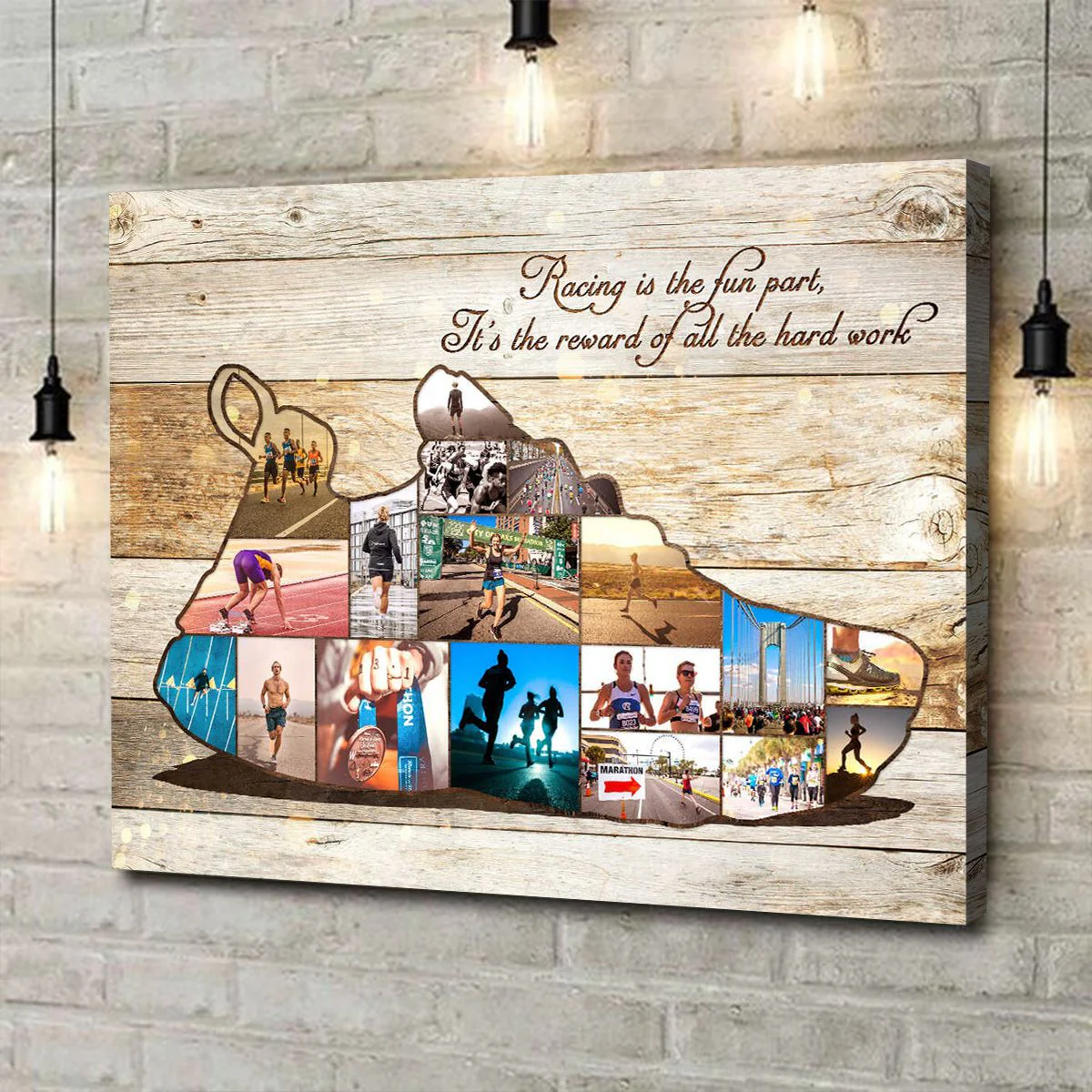 Personalized Marathon Photo Collage Canvas Poster, Runner Collage Gift - Image 2