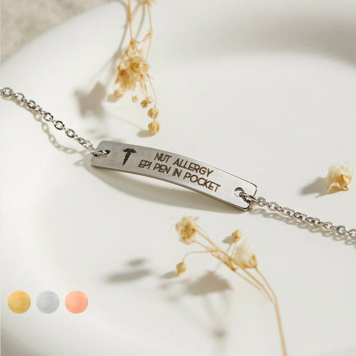 Personalized Medical Alert Heath Care Medical ID Bracelet - Image 6