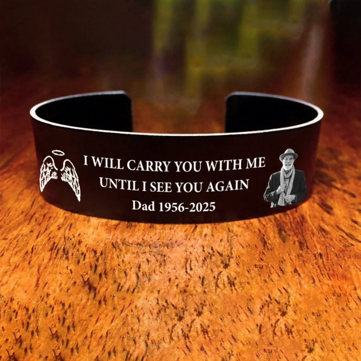 Personalized Memorial Bracelet with Custom Photo & Engraving â "In Loving Memory" Gift - Image 2