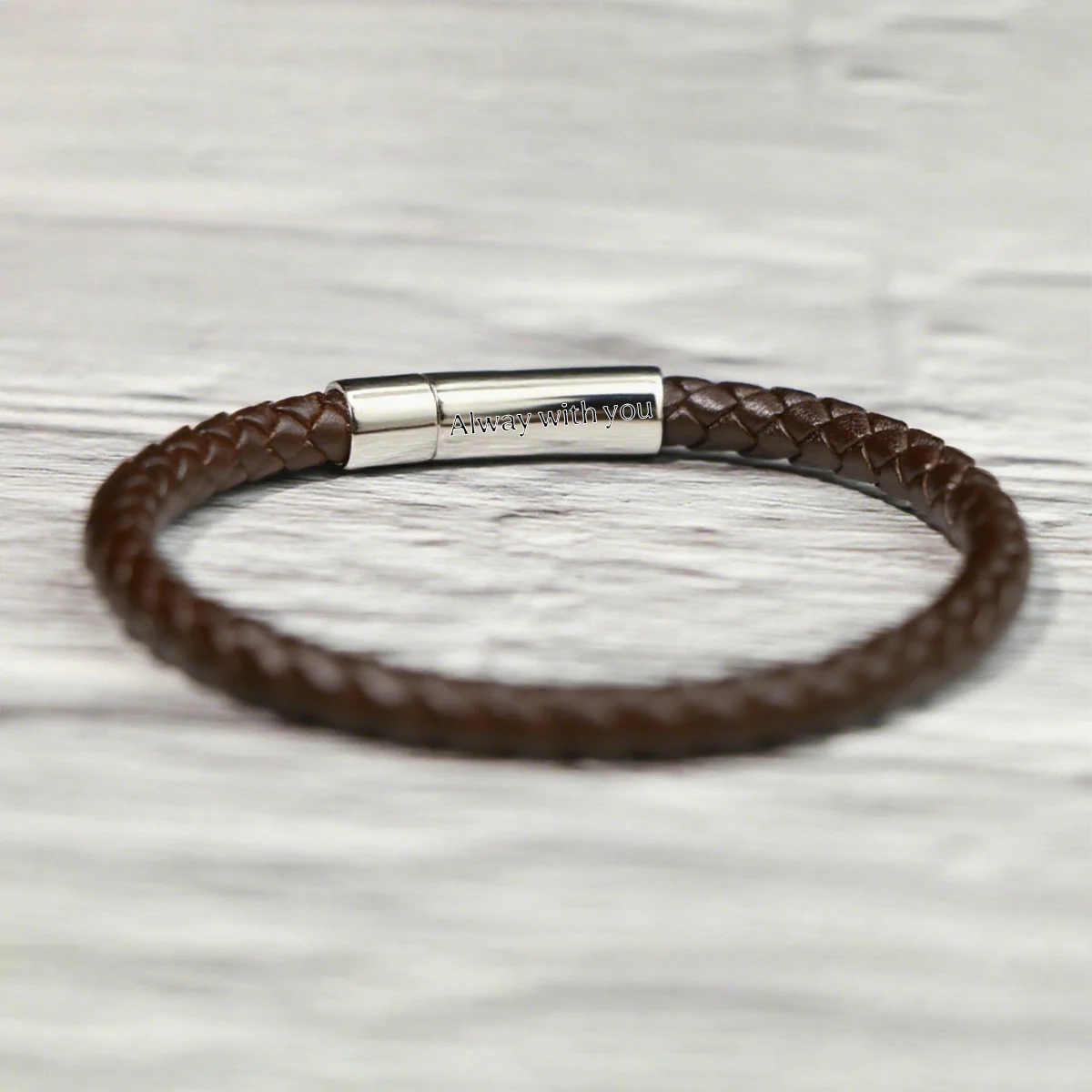 Personalized Memorial Buckle Leather Bracelet - Image 14