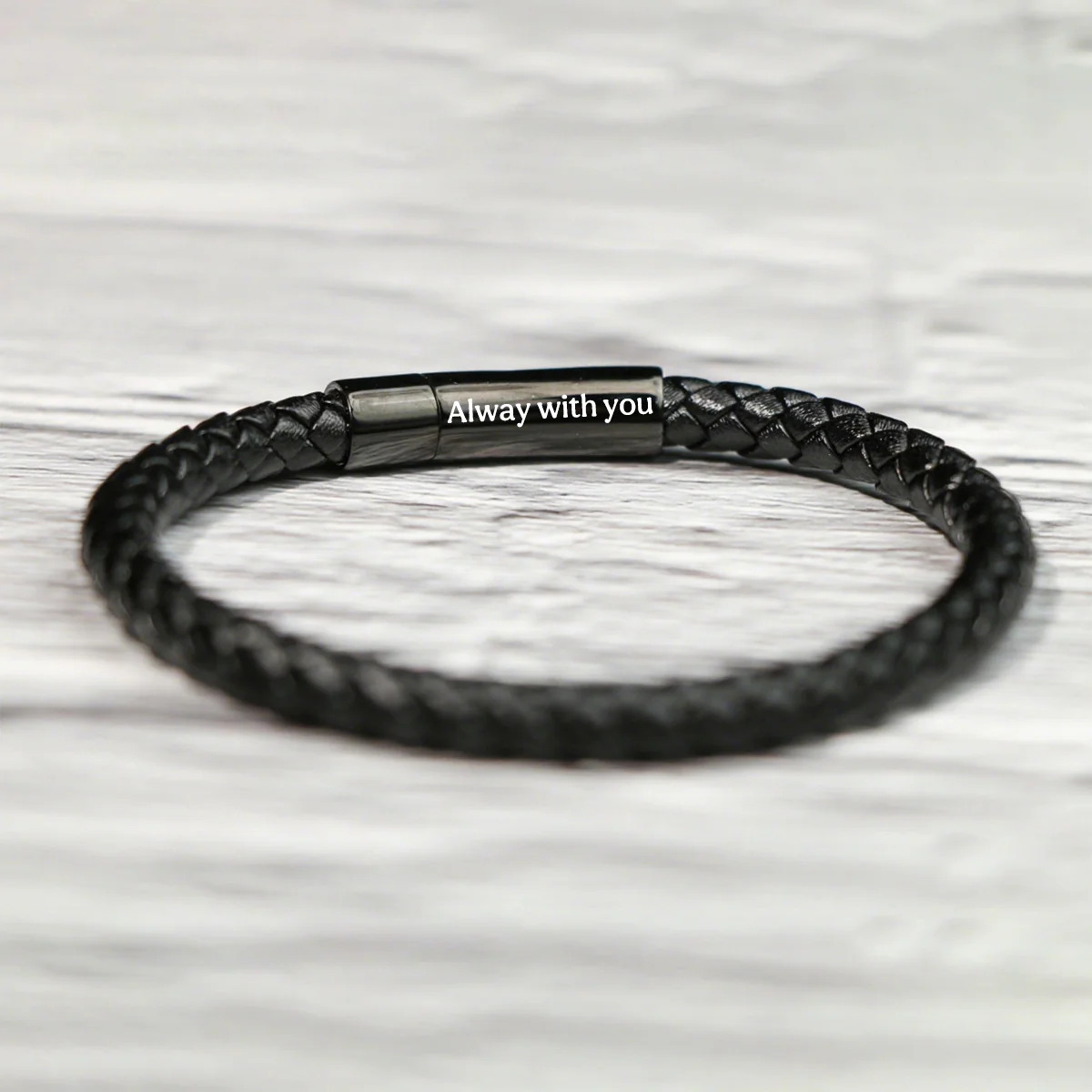 Personalized Memorial Buckle Leather Bracelet - Image 15