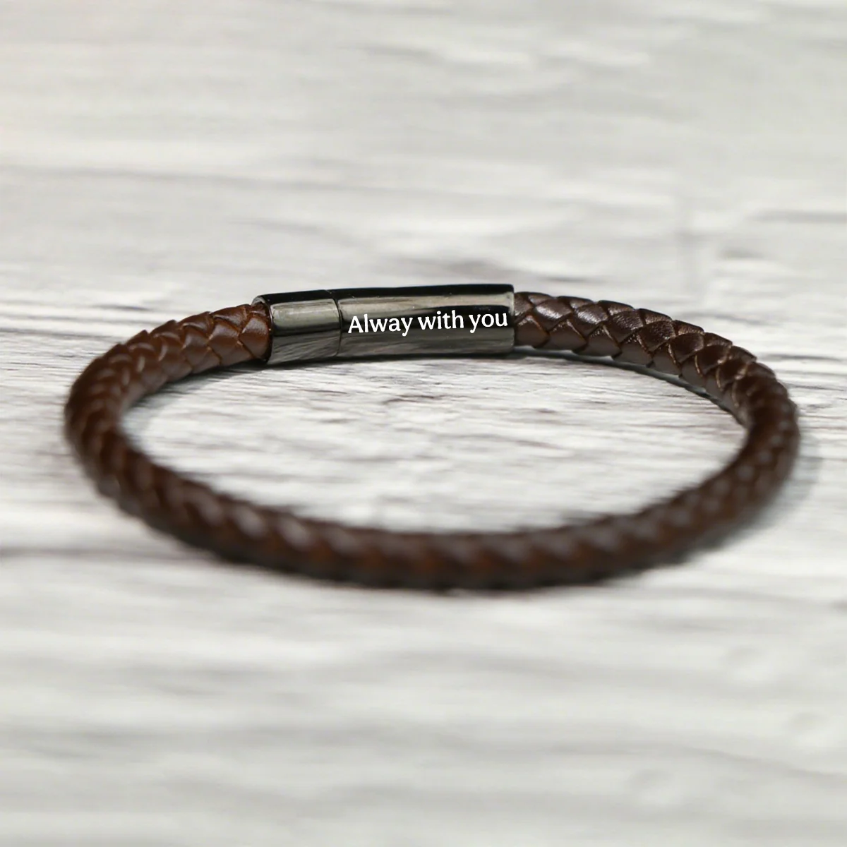 Personalized Memorial Buckle Leather Bracelet - Image 16