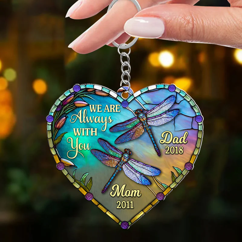 Personalized Memorial Gift I'm Always With You Heart Acrylic Keychain - Image 2