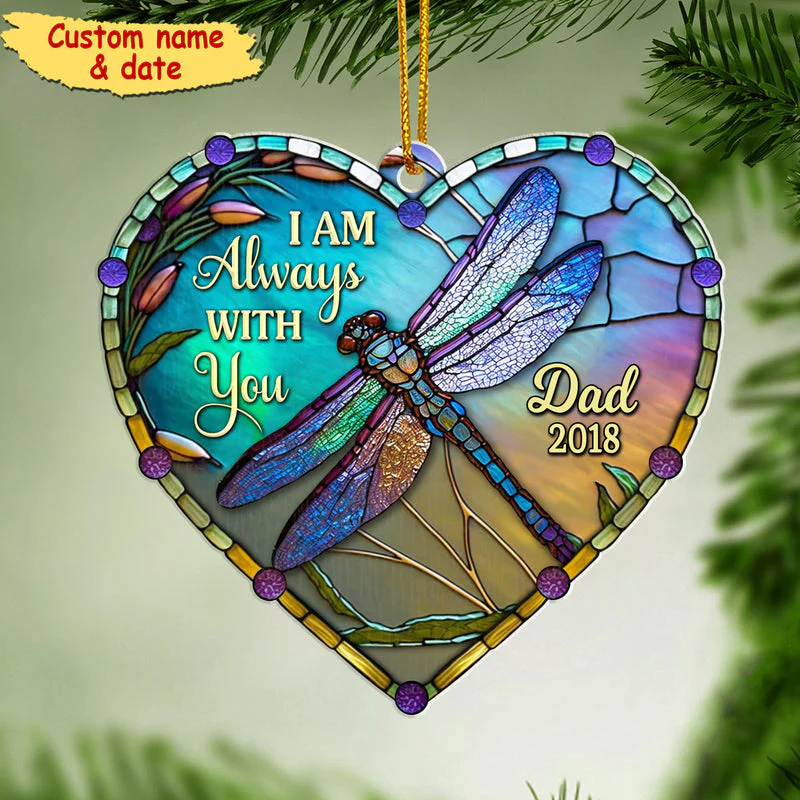 Personalized Memorial Gift I'm Always With You Heart Acrylic Ornament - Image 2
