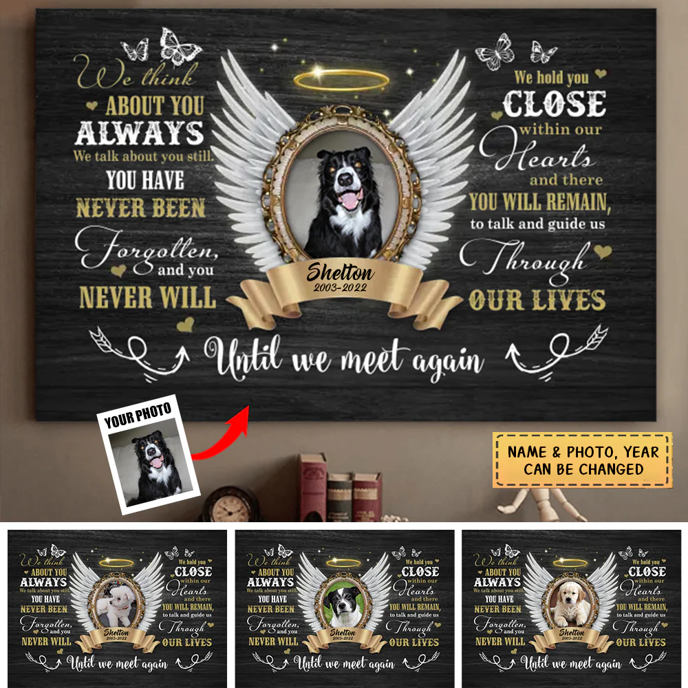 Personalized Memorial Gifts Angel Wings Until We Meet Again Dem Canvas/ Poster - Image 2