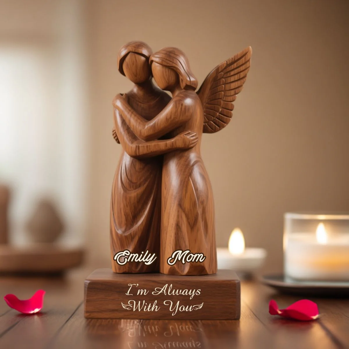 Personalized Memorial Heaven Angel Wings Hug Acrylic Plaque - Image 4