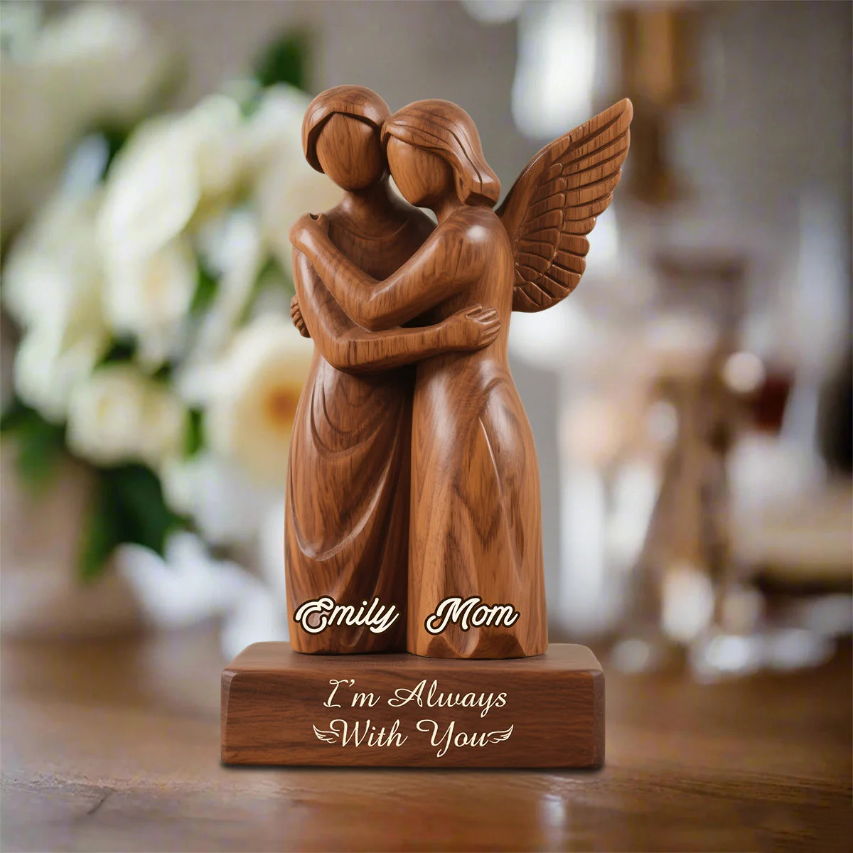 Personalized Memorial Heaven Angel Wings Hug Acrylic Plaque - Image 5