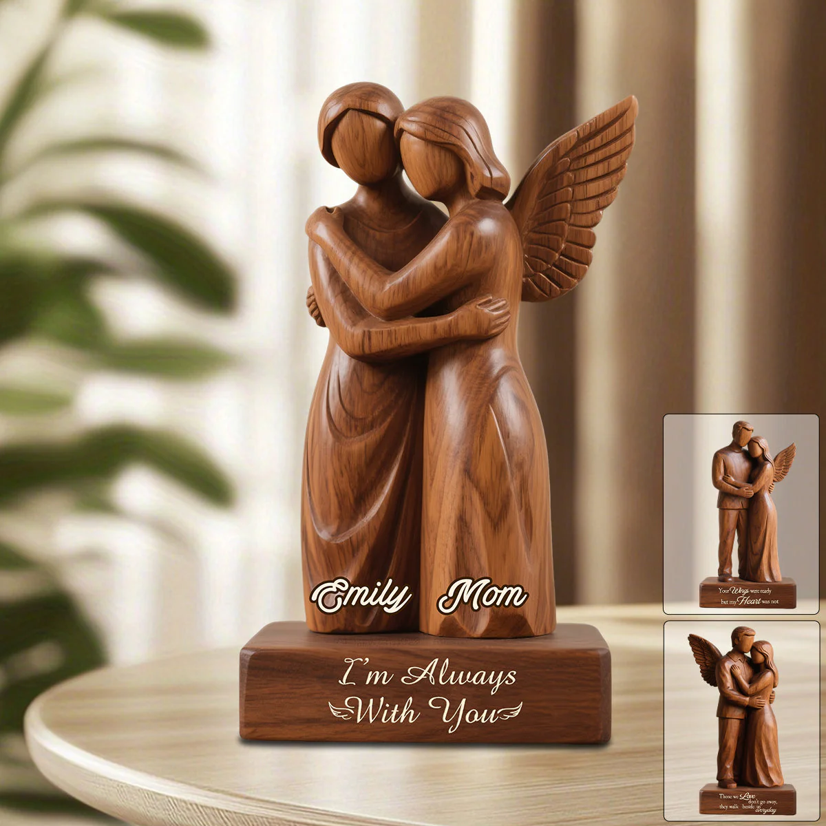 Personalized Memorial Heaven Angel Wings Hug Acrylic Plaque - Image 6