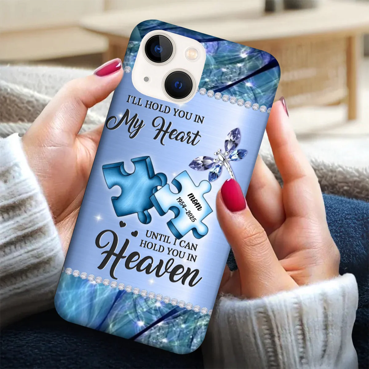 Personalized Memorial Phone Case- A Piece Of My Heart Lives In Heaven - Memorial Gift Idea for Father's Day - Image 5
