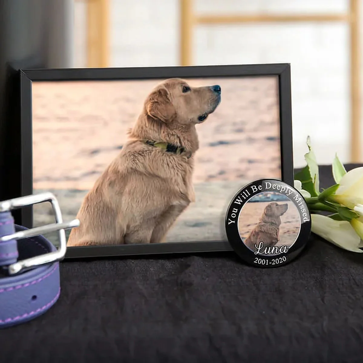 Personalized Memorial Photo Button Pin Gift for Loss of Loved One - Image 3