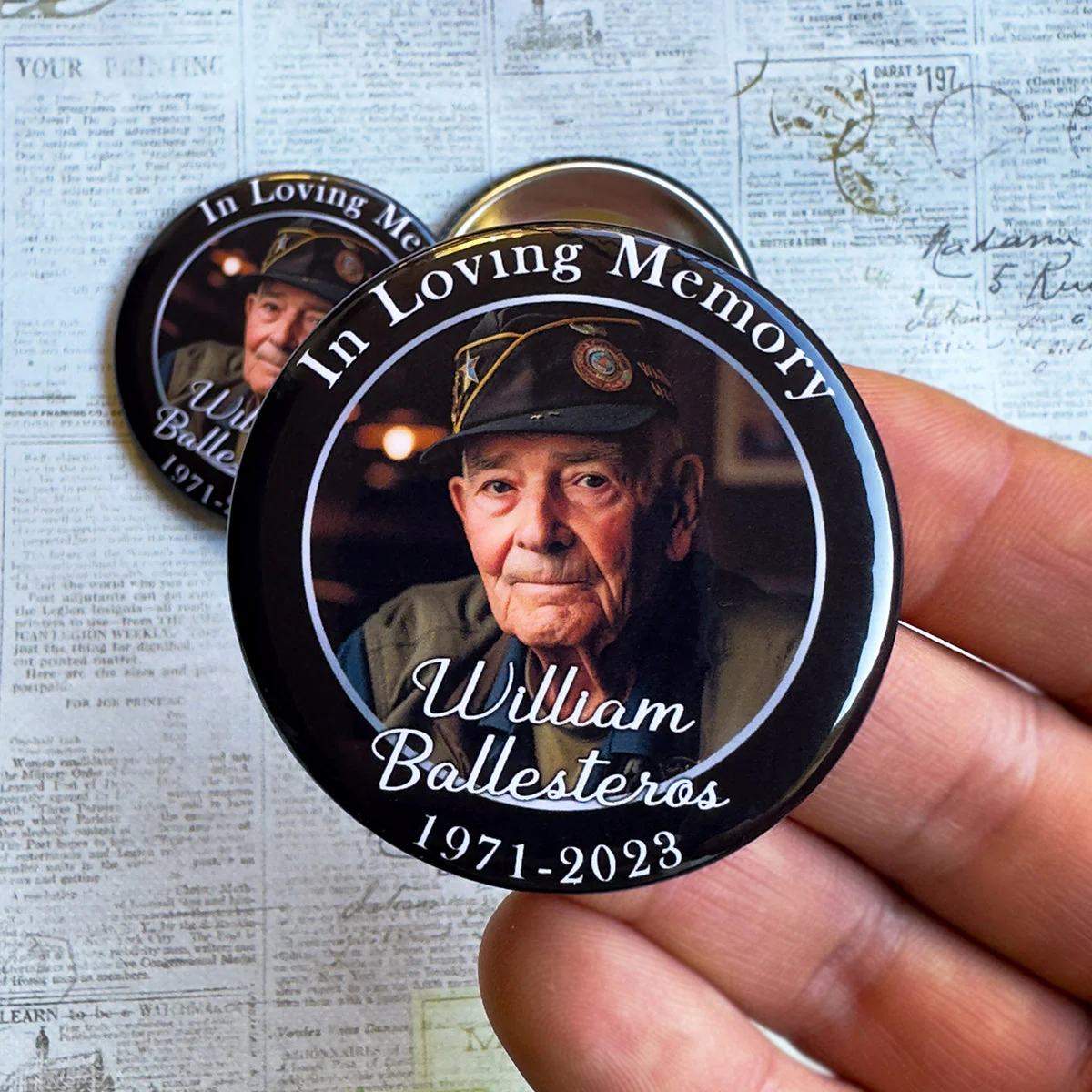 Personalized Memorial Photo Button Pin Gift for Loss of Loved One - Image 4