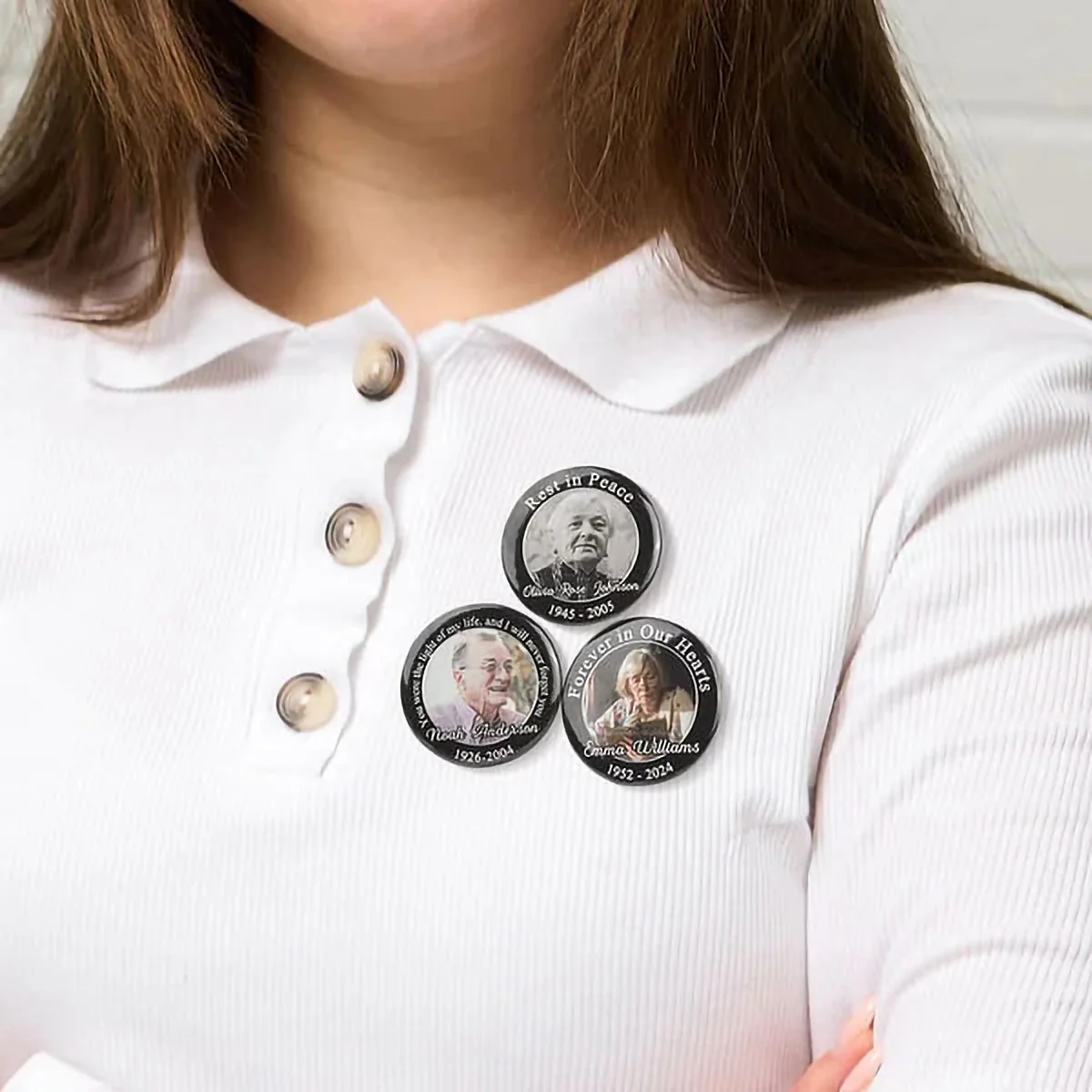Personalized Memorial Photo Button Pin Gift for Loss of Loved One - Image 5