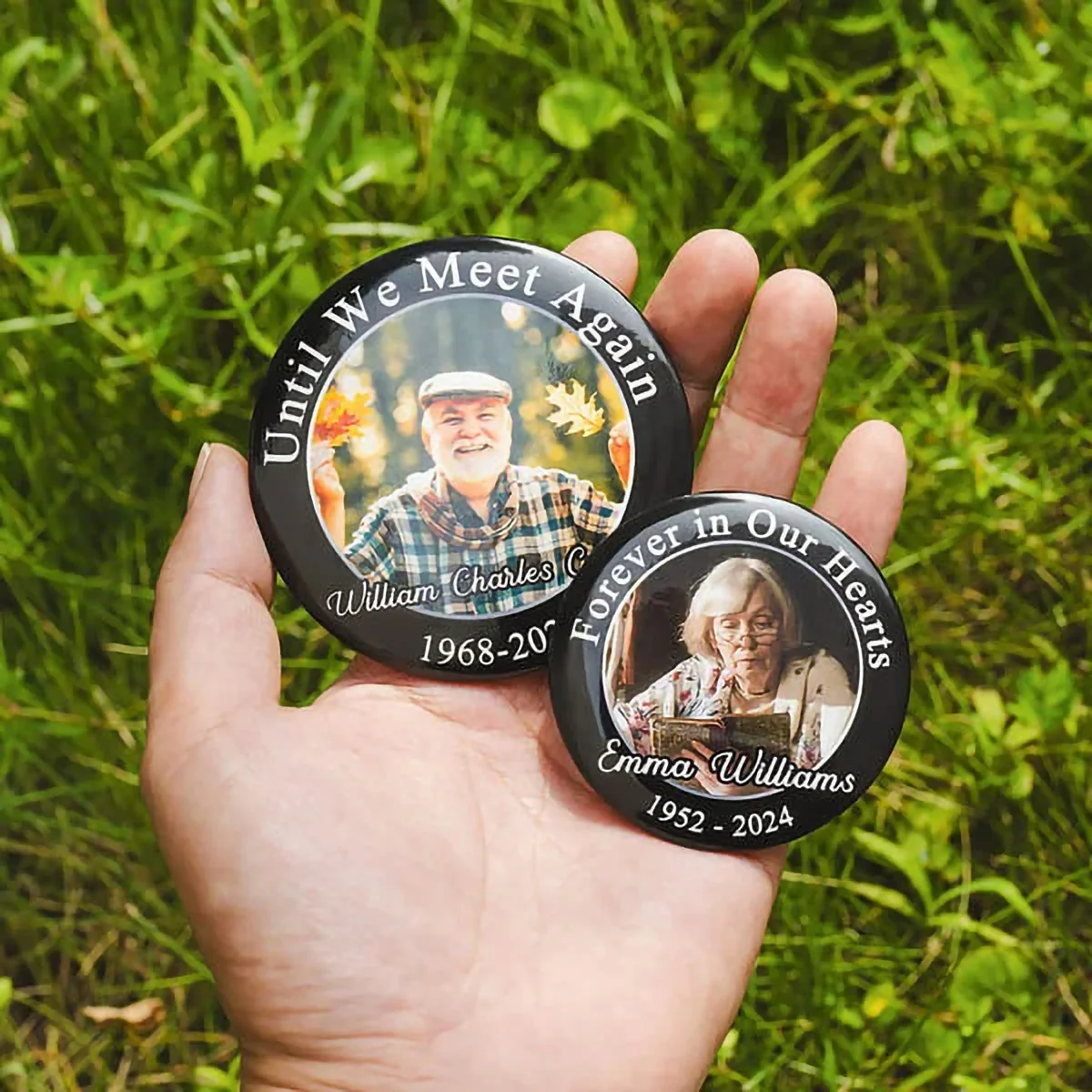Personalized Memorial Photo Button Pin Gift for Loss of Loved One - Image 6