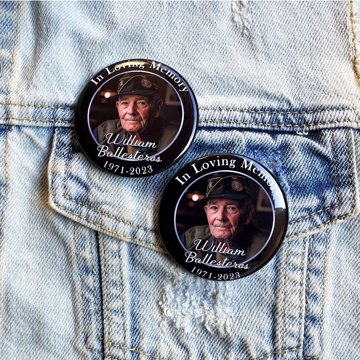 Personalized Memorial Photo Button Pin Gift for Loss of Loved One - Image 8