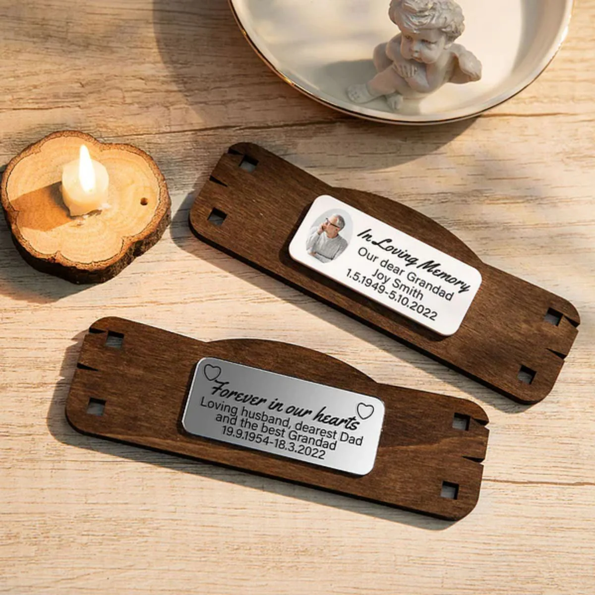 Personalized Memorial Photo In Loving Memory Love ones Bench - Image 3