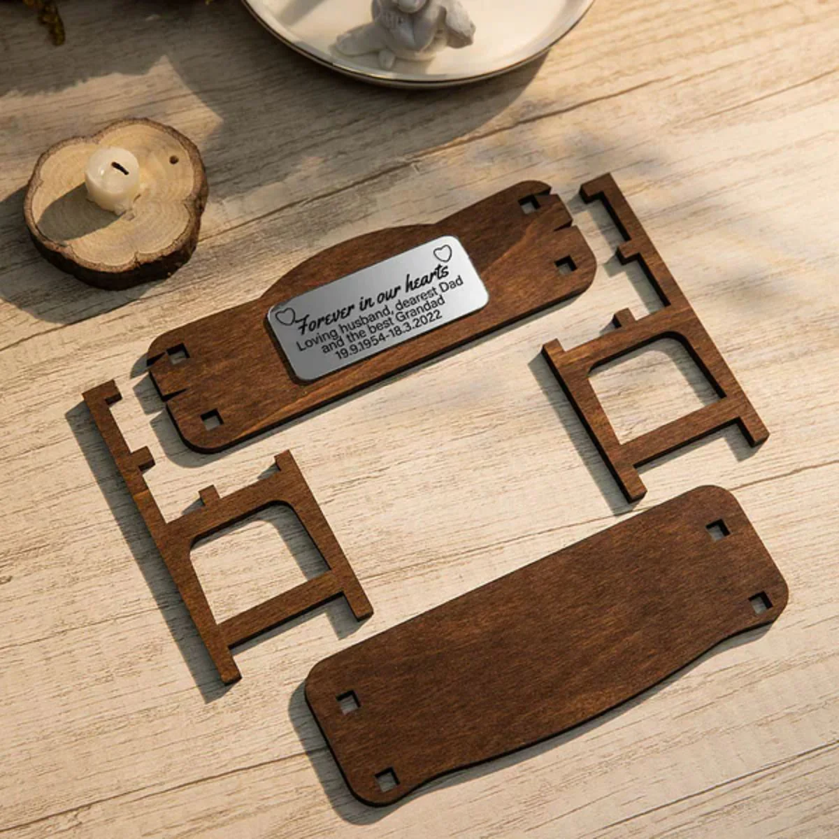 Personalized Memorial Photo In Loving Memory Love ones Bench - Image 4