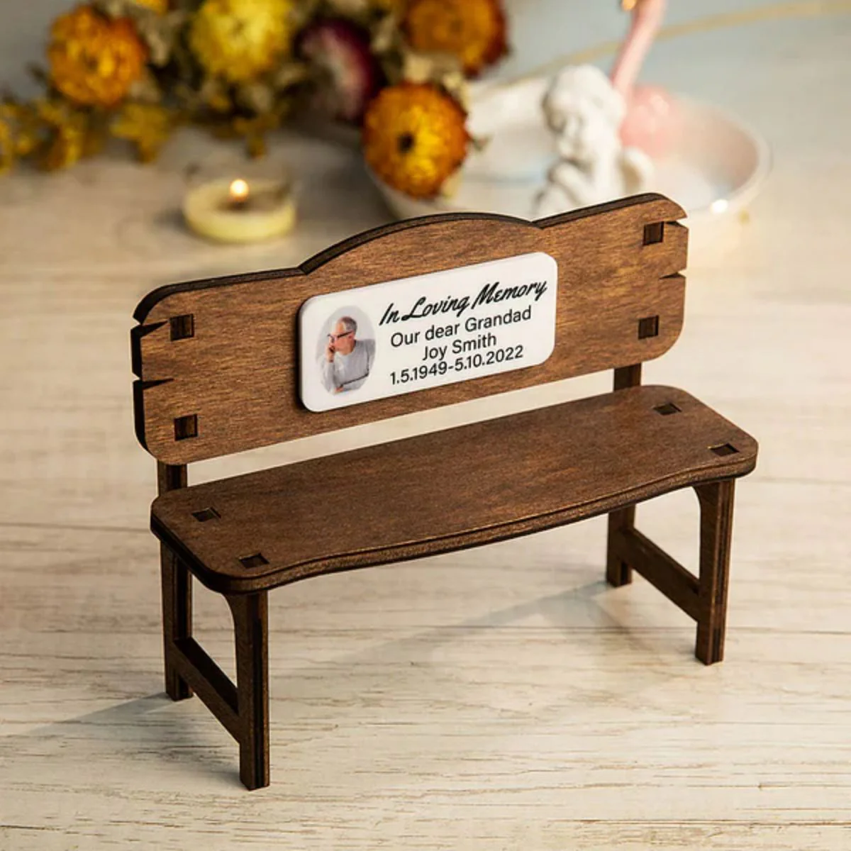Personalized Memorial Photo In Loving Memory Love ones Bench - Image 5