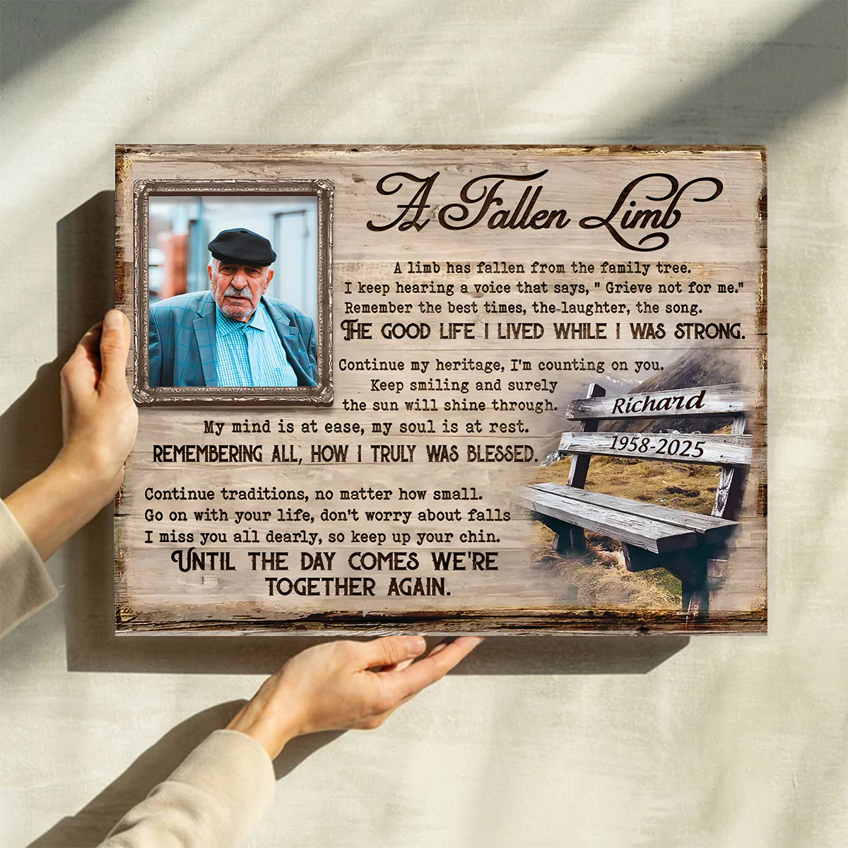 Personalized Memorial Picture Poster with Memorial Poems, In Memory of Canvas - Image 2