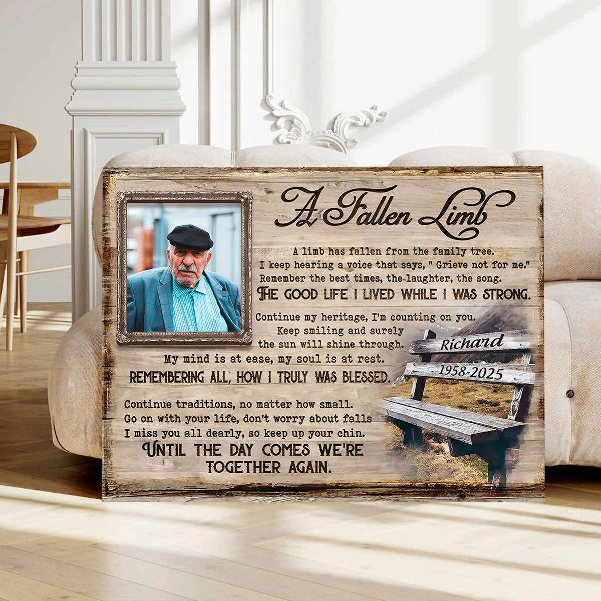 Personalized Memorial Picture Poster with Memorial Poems, In Memory of Canvas - Image 3