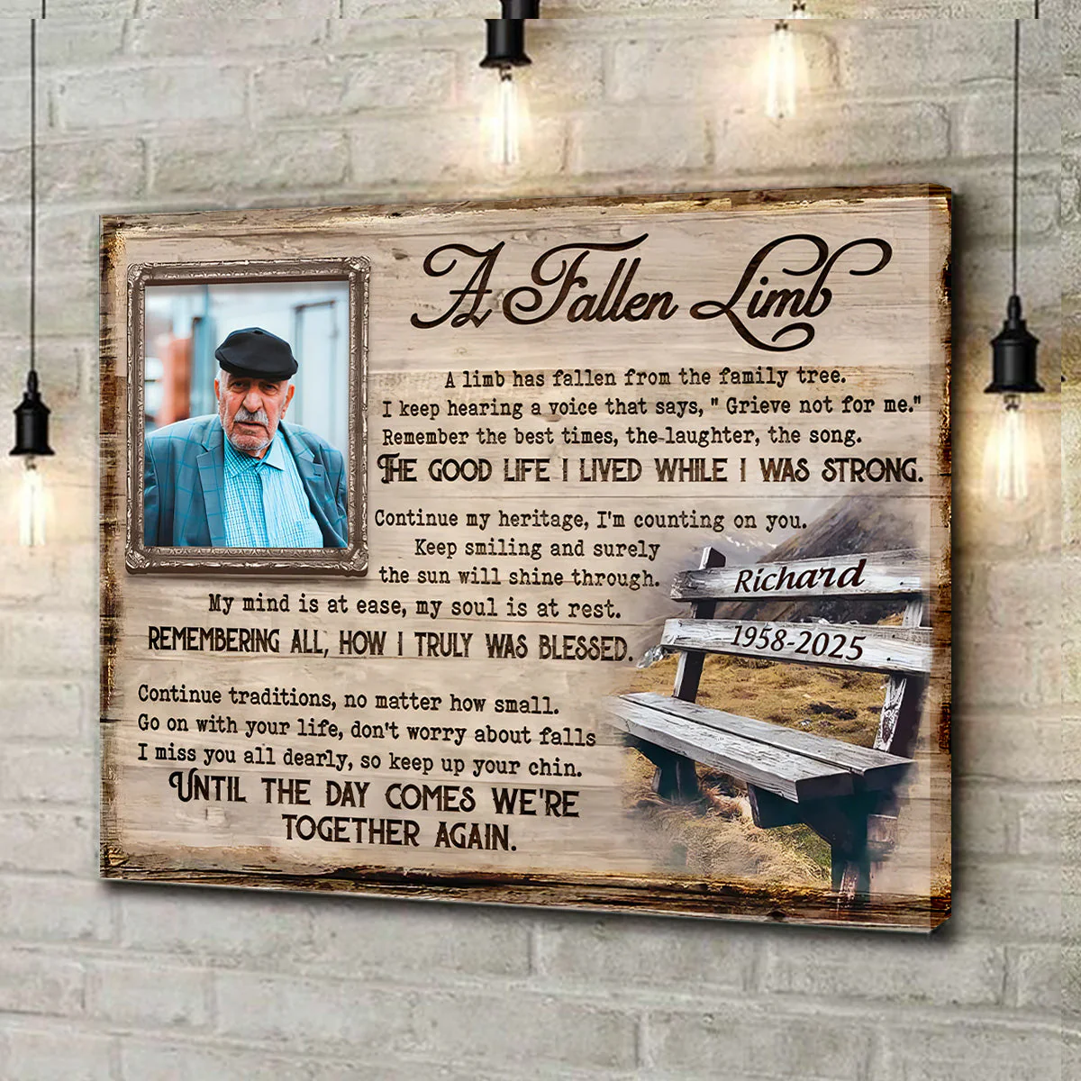 Personalized Memorial Picture Poster with Memorial Poems, In Memory of Canvas - Image 4