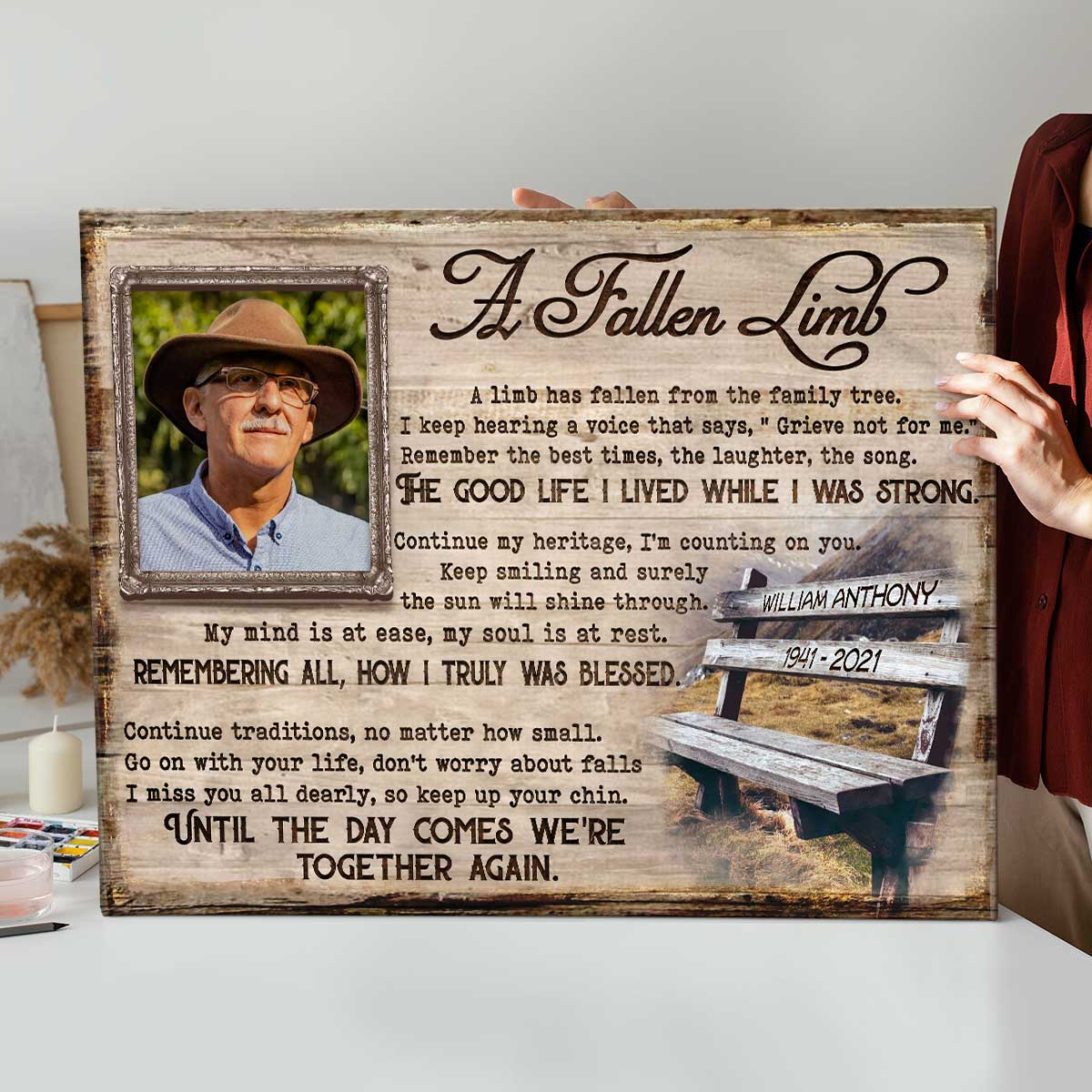 Personalized Memorial Picture Poster with Memorial Poems, In Memory of Canvas - Image 5