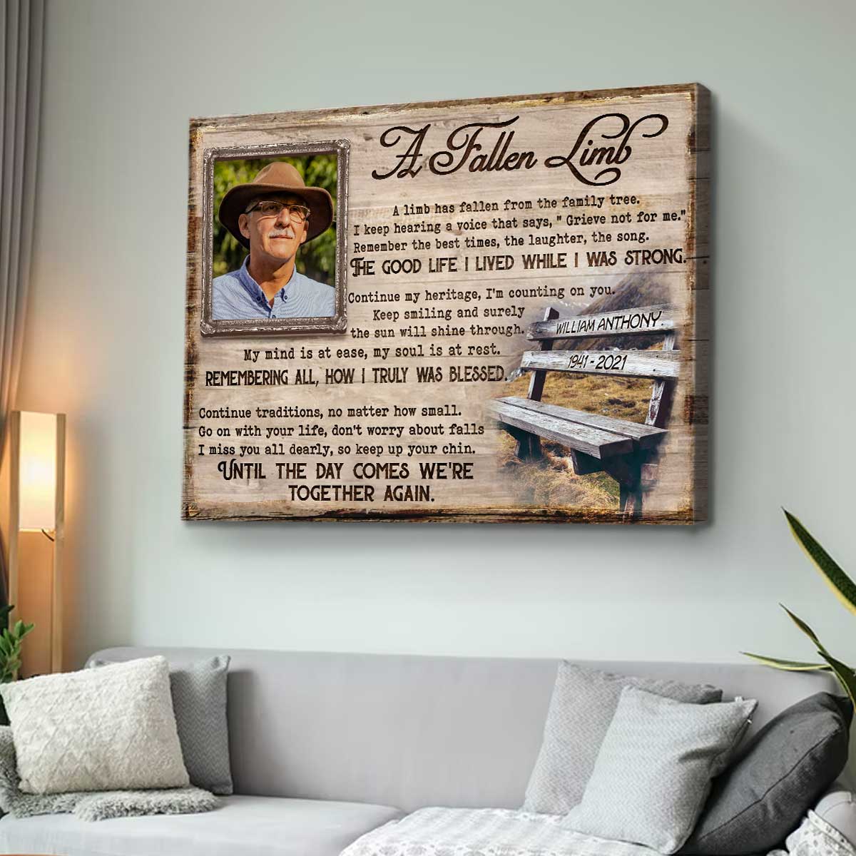 Personalized Memorial Picture Poster with Memorial Poems, In Memory of Canvas - Image 7