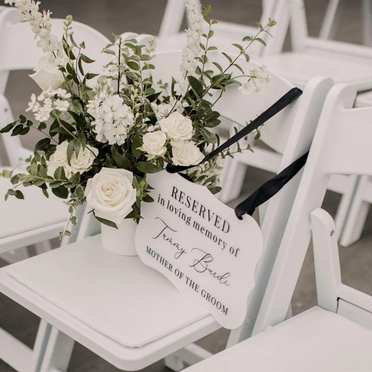 Personalized Memorial Reserved Seat In Loving Memory Wedding Acrylic Sign - Image 2