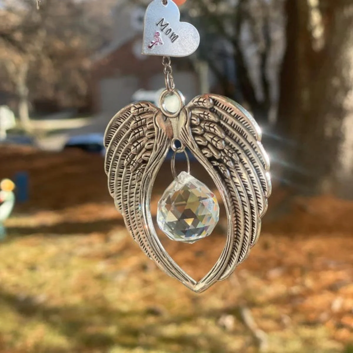 Personalized Memorial Suncatcher Wing Ornament - Image 3