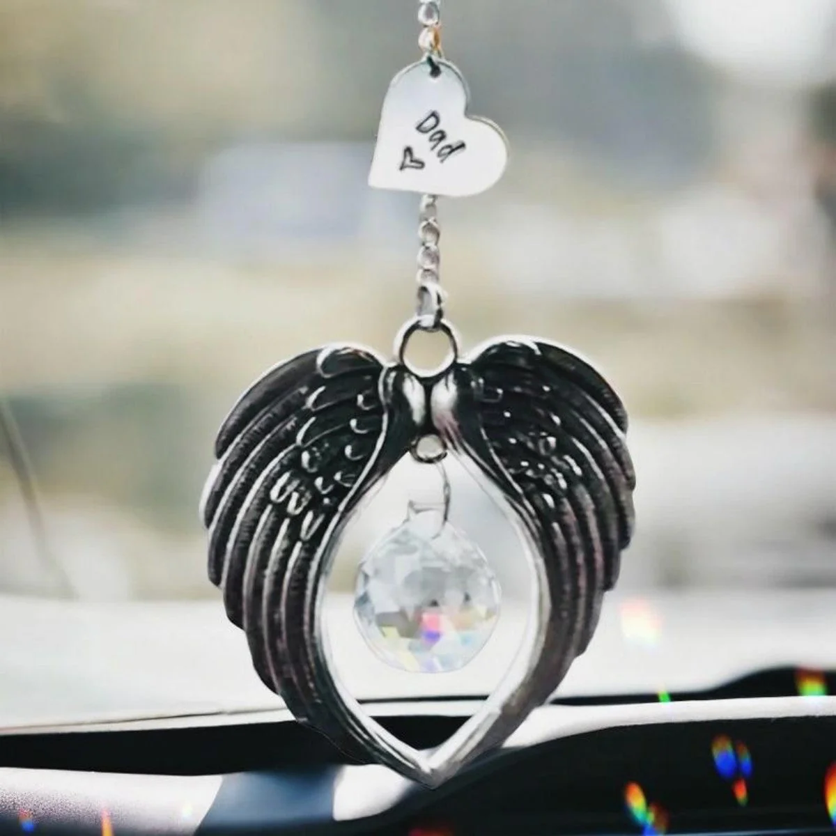 Personalized Memorial Suncatcher Wing Ornament - Image 6