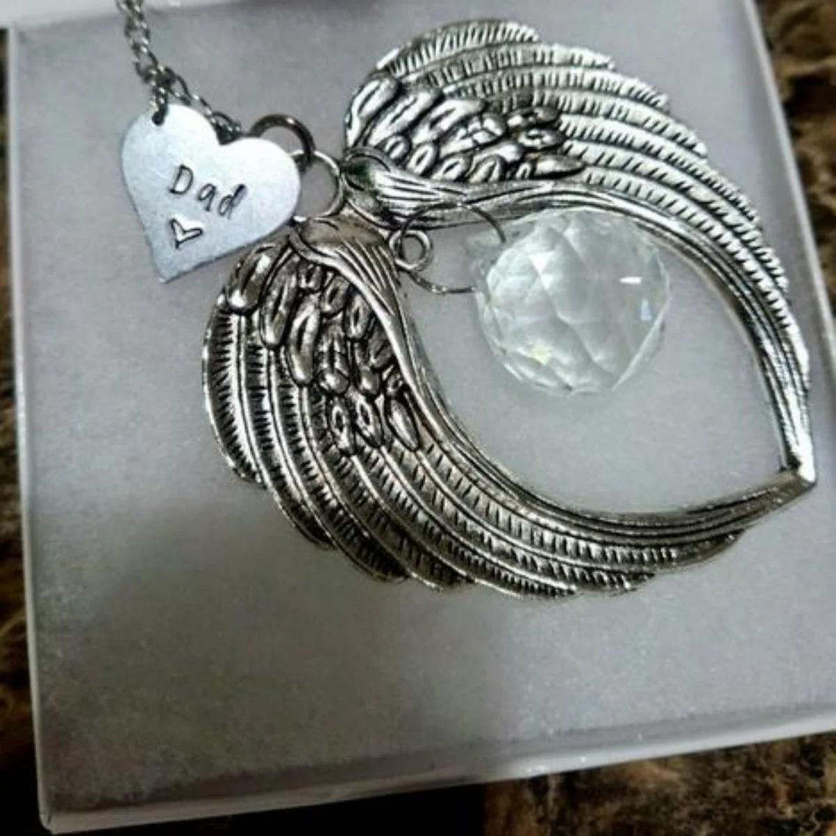 Personalized Memorial Suncatcher Wing Ornament - Image 7