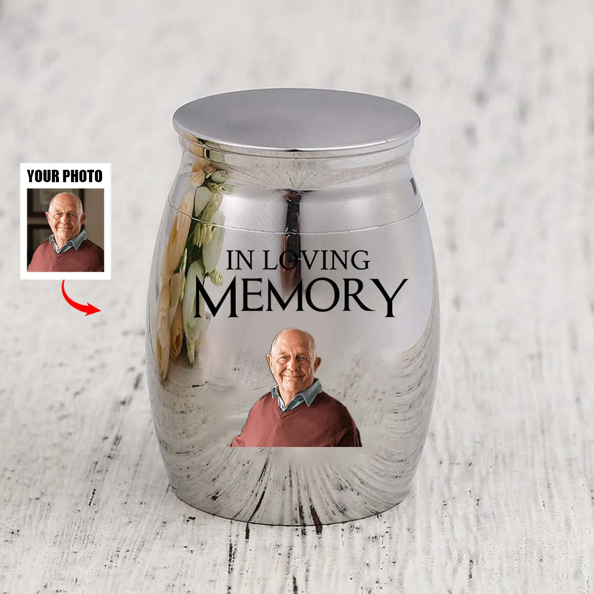 Personalized Memorial Upload Photo Small Urn For Human Ashes ,Pet Memorial Urn - Small Ashes Keepsake - Image 4