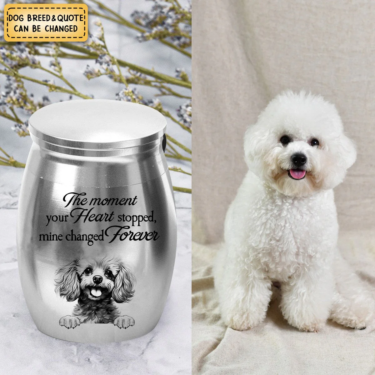 Personalized Memorial Upload Photo Small Urn For Pet lover - Image 2