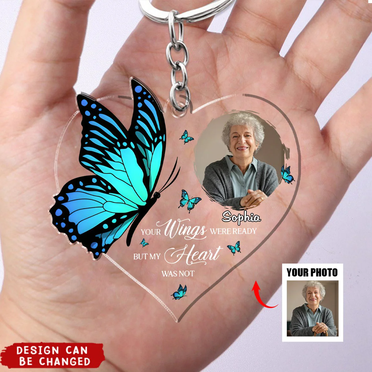 Personalized Memorial Your Wings Were Ready Acrylic Keychain - Image 2
