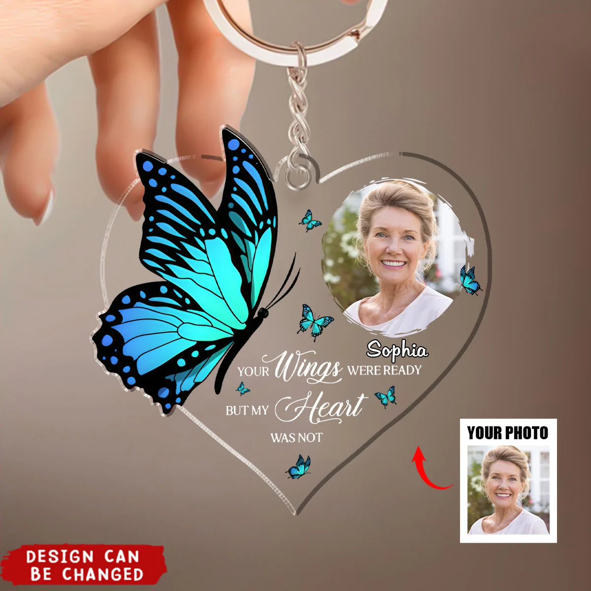 Personalized Memorial Your Wings Were Ready Acrylic Keychain - Image 3