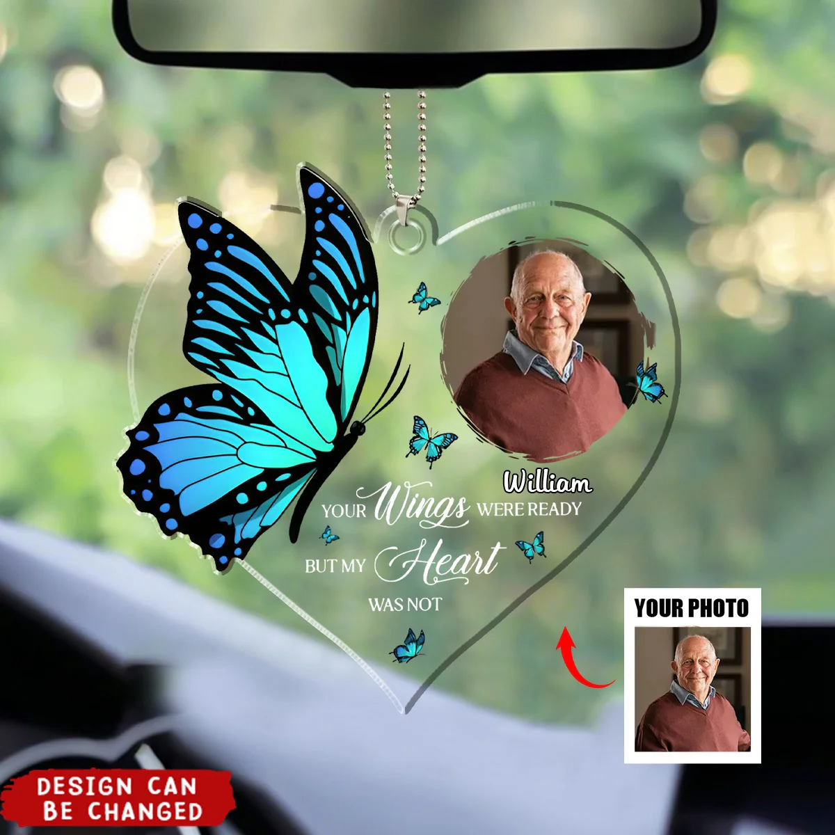 Personalized Memorial Your Wings Were Ready Acrylic Ornament - Image 2