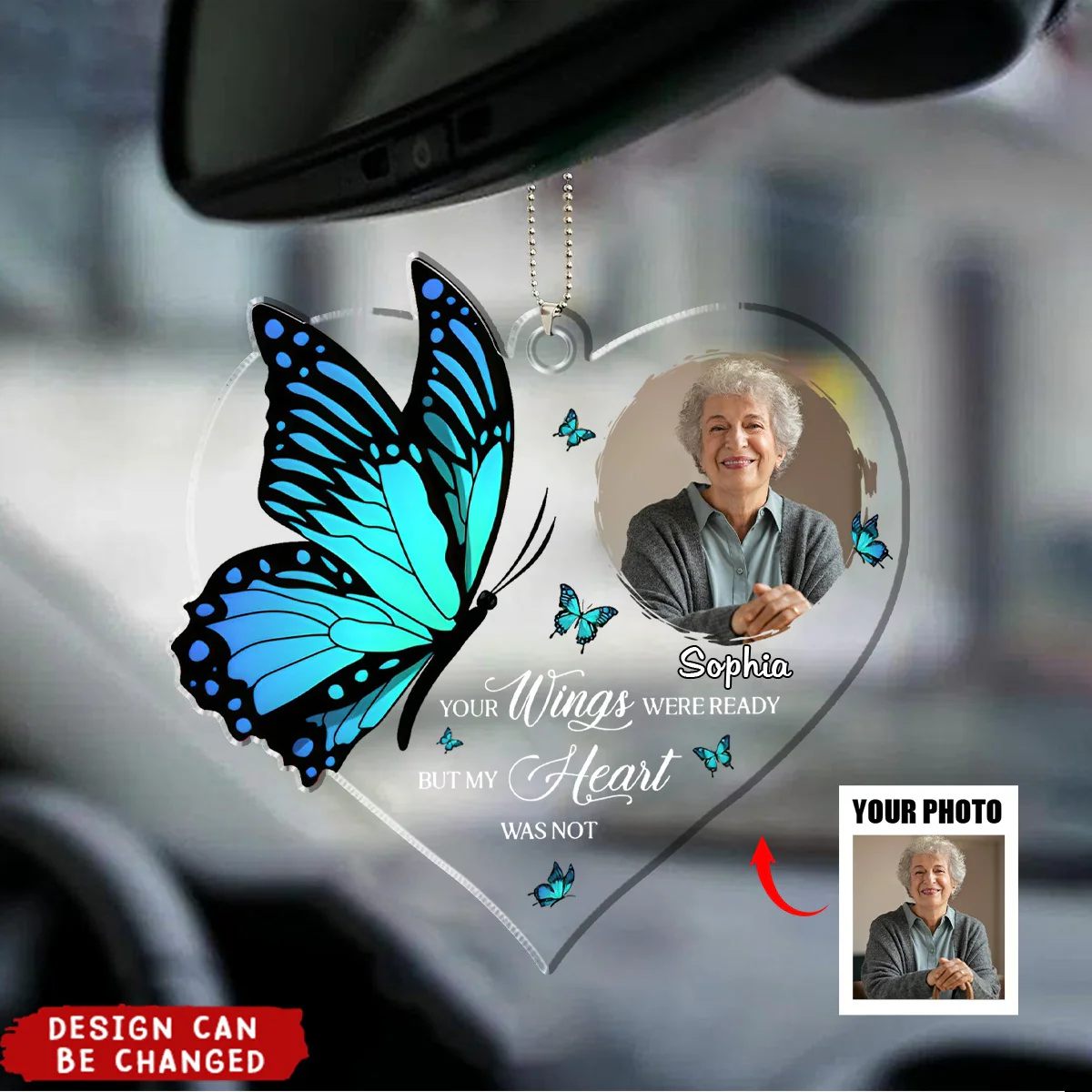 Personalized Memorial Your Wings Were Ready Acrylic Ornament - Image 3