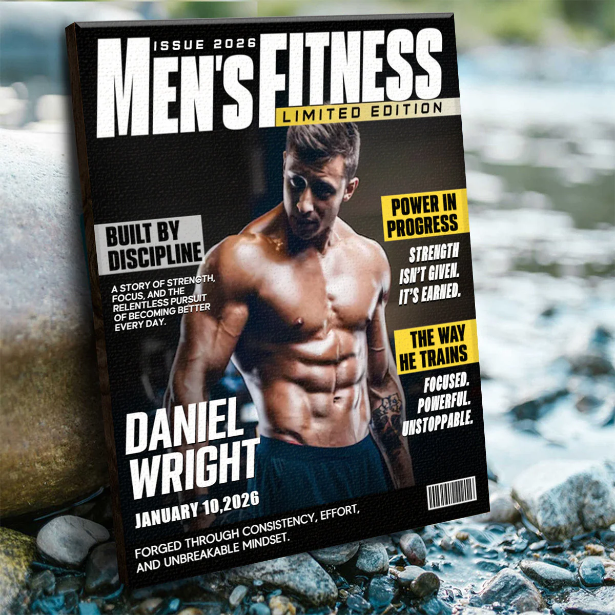 Personalized Men Fitness Magazine Cover, Custom Workout Photo Canvas, Fitness Gift For Him, Gift For Gymer - Image 5
