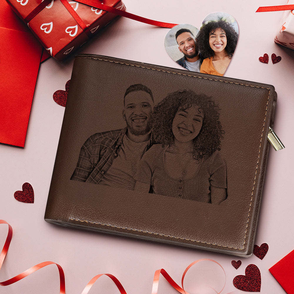 Personalized Men's Wallet - Leather Photo Engraved wallet - Image 5