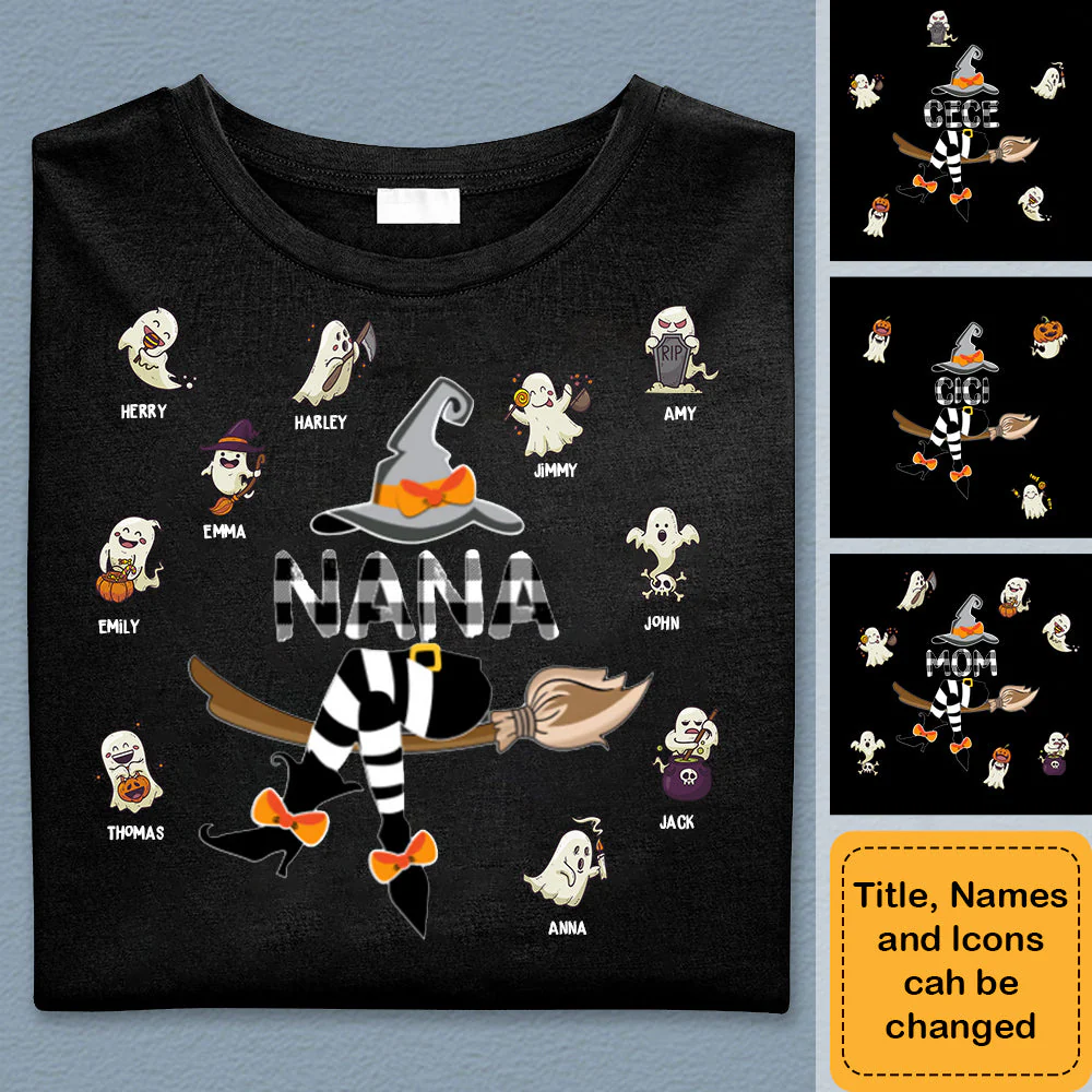 Personalized Mimi And Kids Witch T-Shirt - Image 2