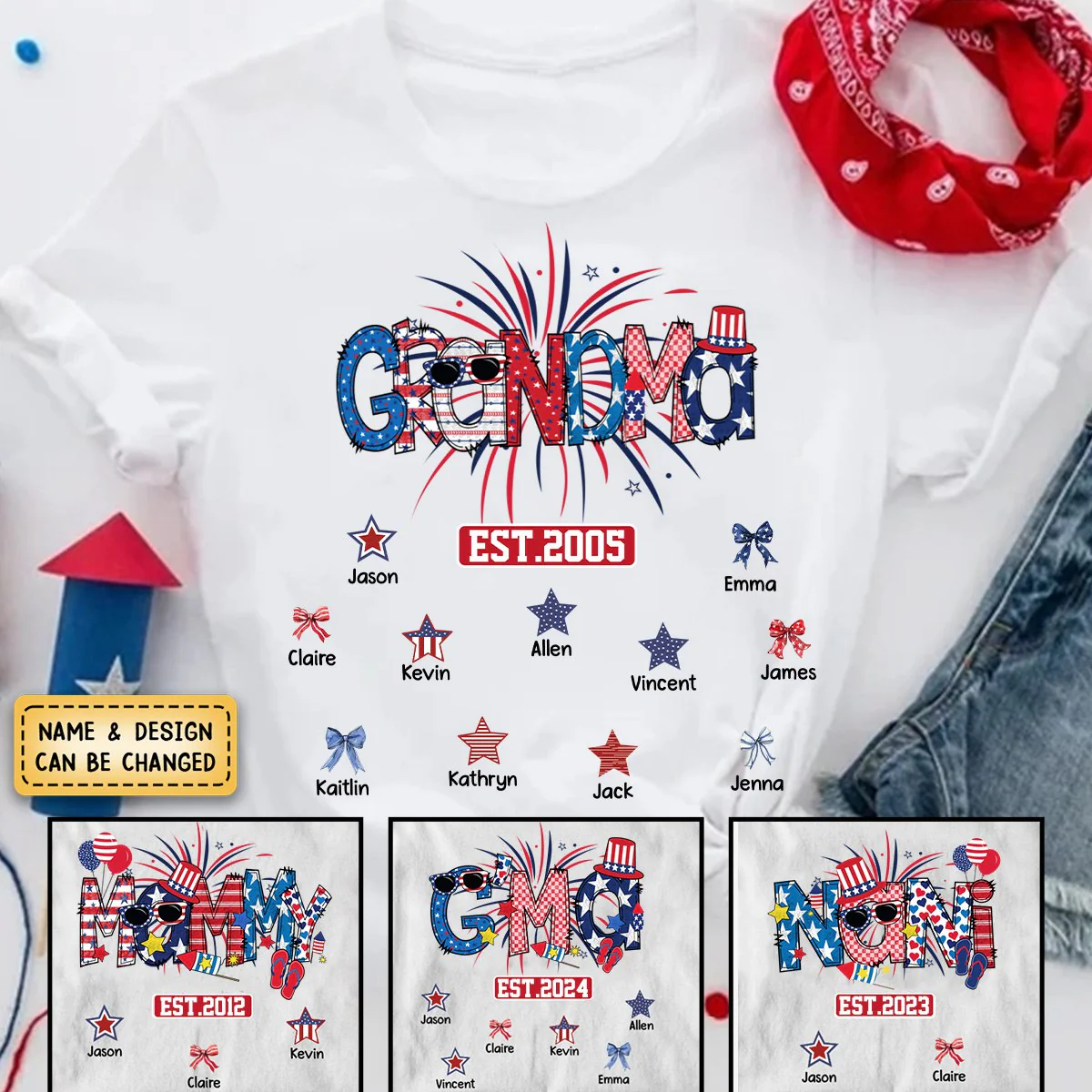 Personalized Mimi Est Art Independence Day Pure Cotton T-Shirt - Image 4