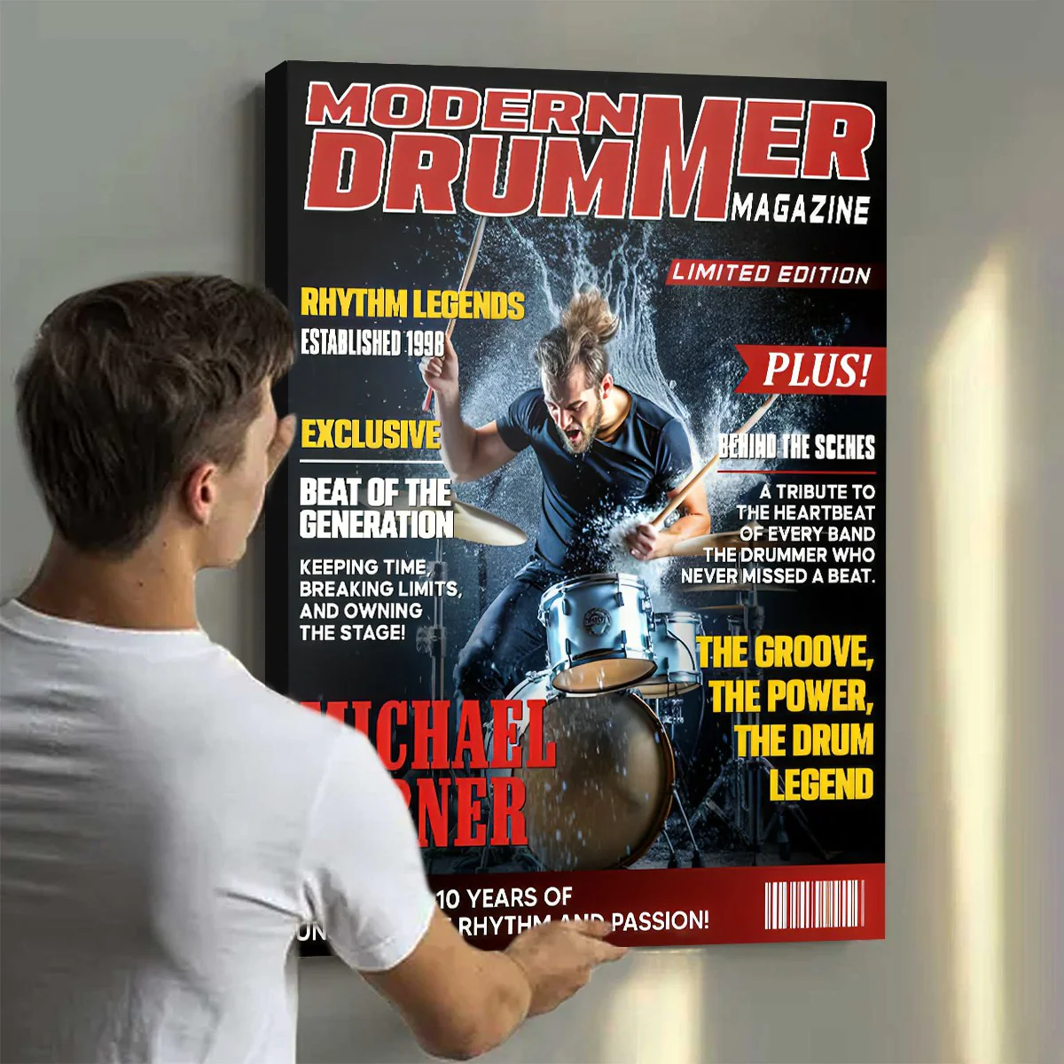 Personalized Modern Drummer Magazine Cover Poster, Cool Gift For Music Lover, Drummer Gift - Image 2