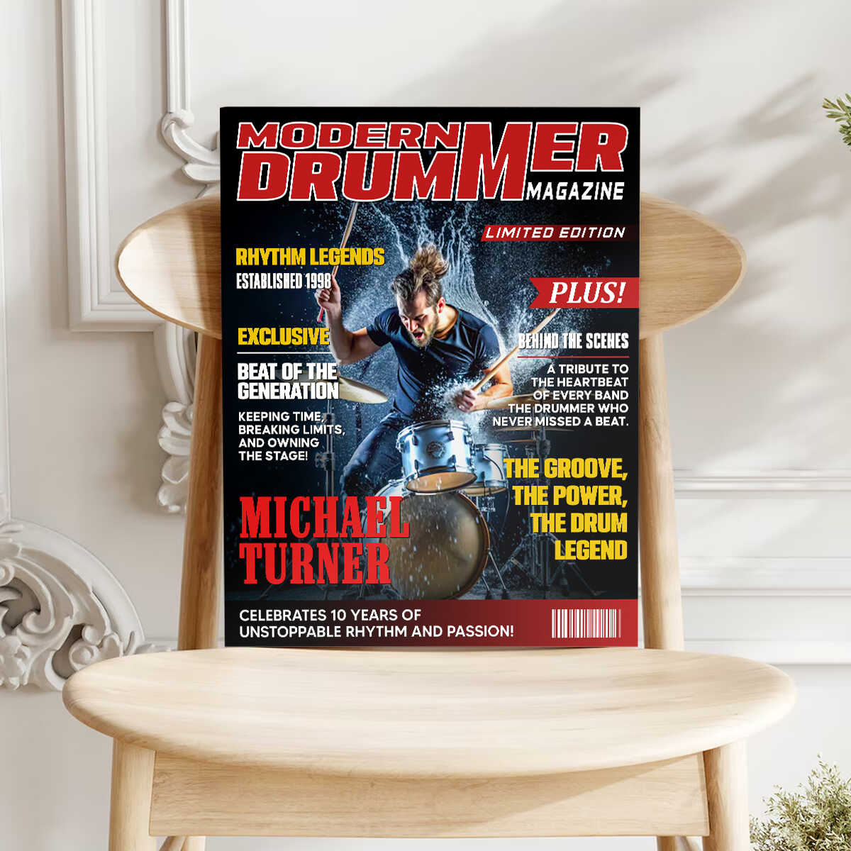 Personalized Modern Drummer Magazine Cover Poster, Cool Gift For Music Lover, Drummer Gift - Image 4