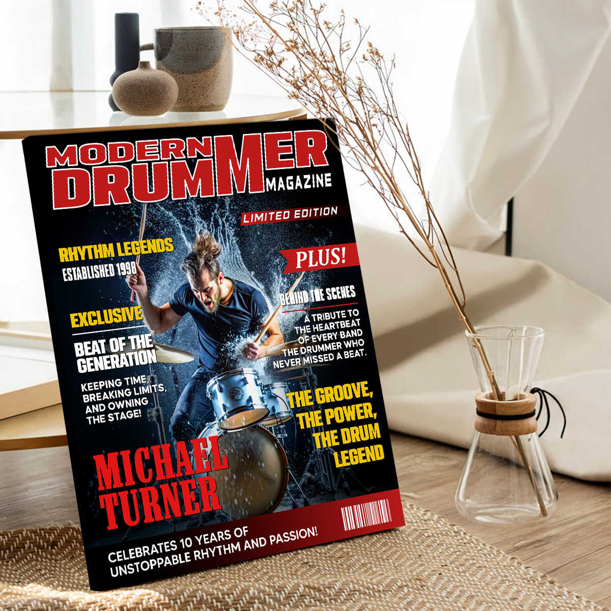 Personalized Modern Drummer Magazine Cover Poster, Cool Gift For Music Lover, Drummer Gift - Image 6